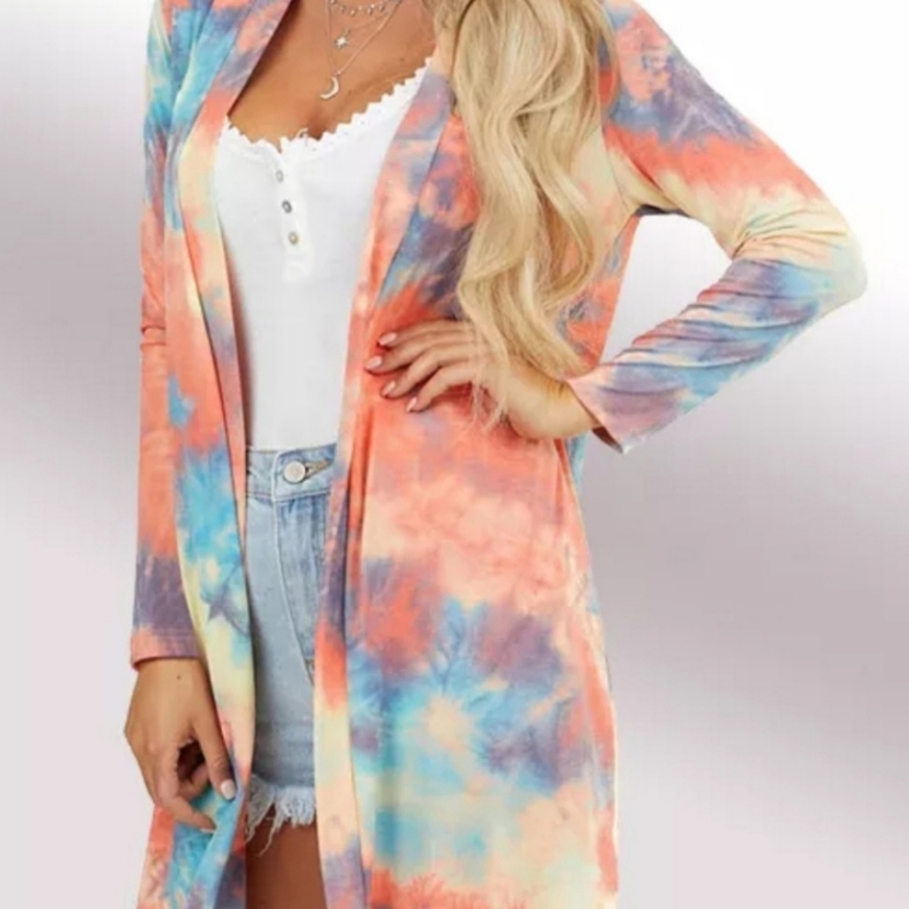 💥LAST CHANCE💥 Boutique Open Front Tie Dye Cardigan